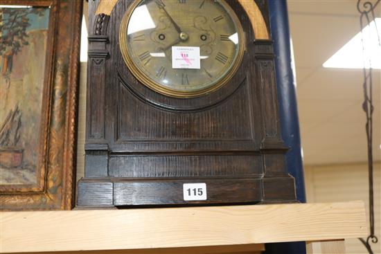 An oak twin fusee bracket clock height 44cm